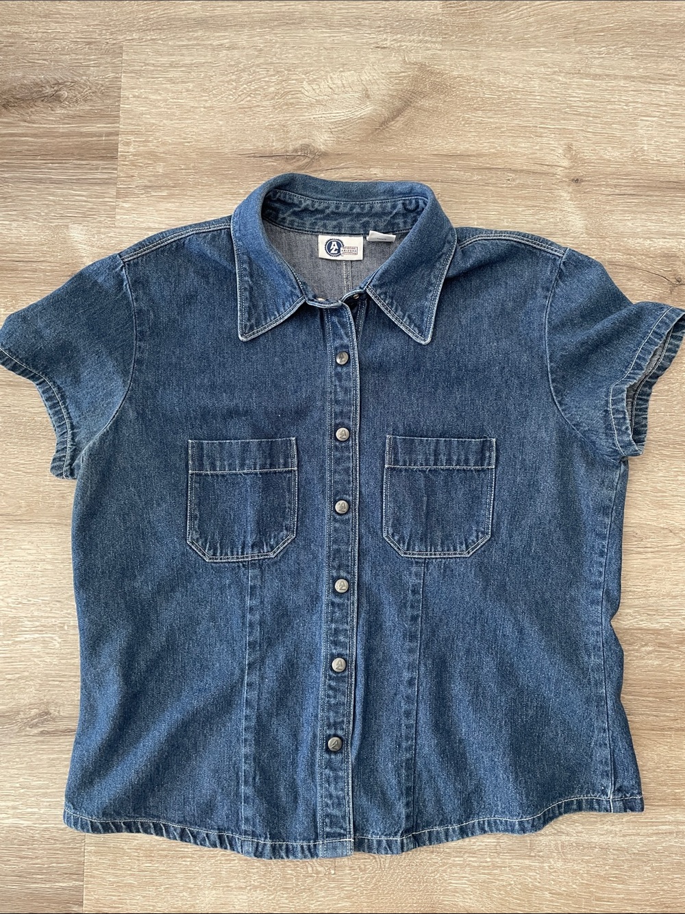 Arizona denim button down top size large